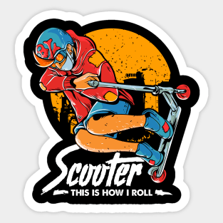 This Is How I Roll Cute & Funny Scooter Lover Pun Sticker